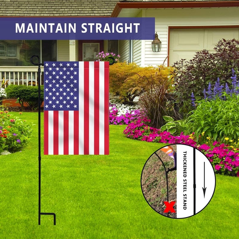 ESTTOP Garden Flag Stand, Thickened Pole Sturdy Straight Premium Metal Yard Flag Holder Weather-Proof Flagpole Seasonal Garden Flag, Christmas Garden Flag, Outdoor Decor Decoration - Image 3
